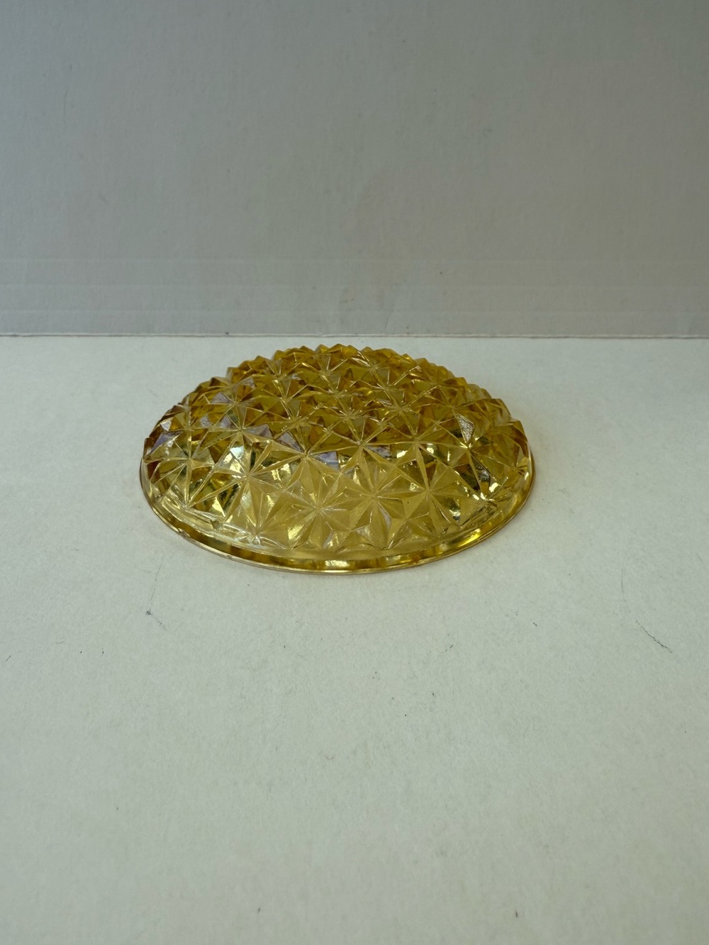 Vintage Amber EAPG Pressed Glass Starburst Butter Pat Trinket Tray Dish. - Picture 6 of 8